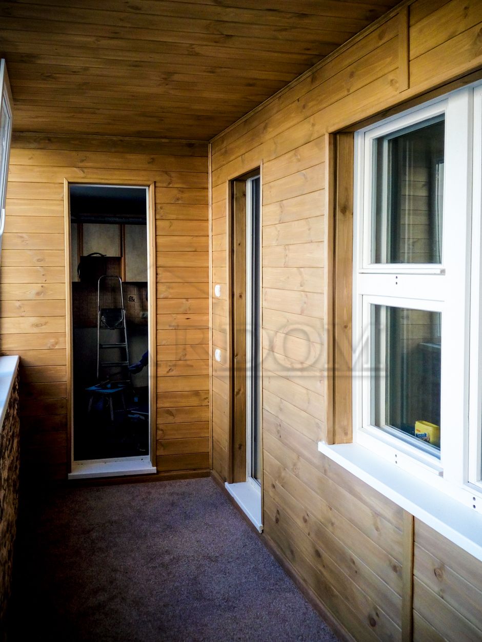 Цены на отделку балкона имитацией деревянного бруса